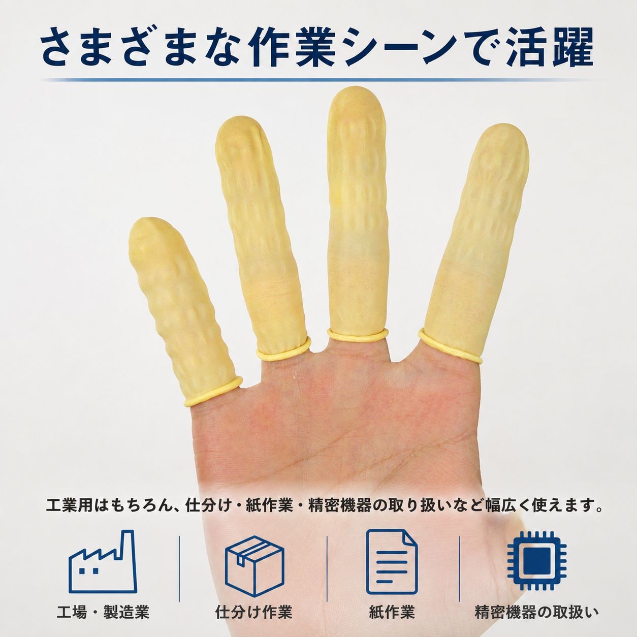 Nsa20-001　帯電防止仕様ラテックス指サック　フリーサイズ / フリーサイズ / 白（画像 5）