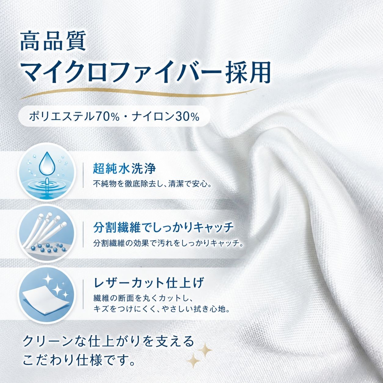04:MFクリーンワイパー クラス1000　（約6×6インチ　100枚入） / 約6×6インチ（画像 3）
