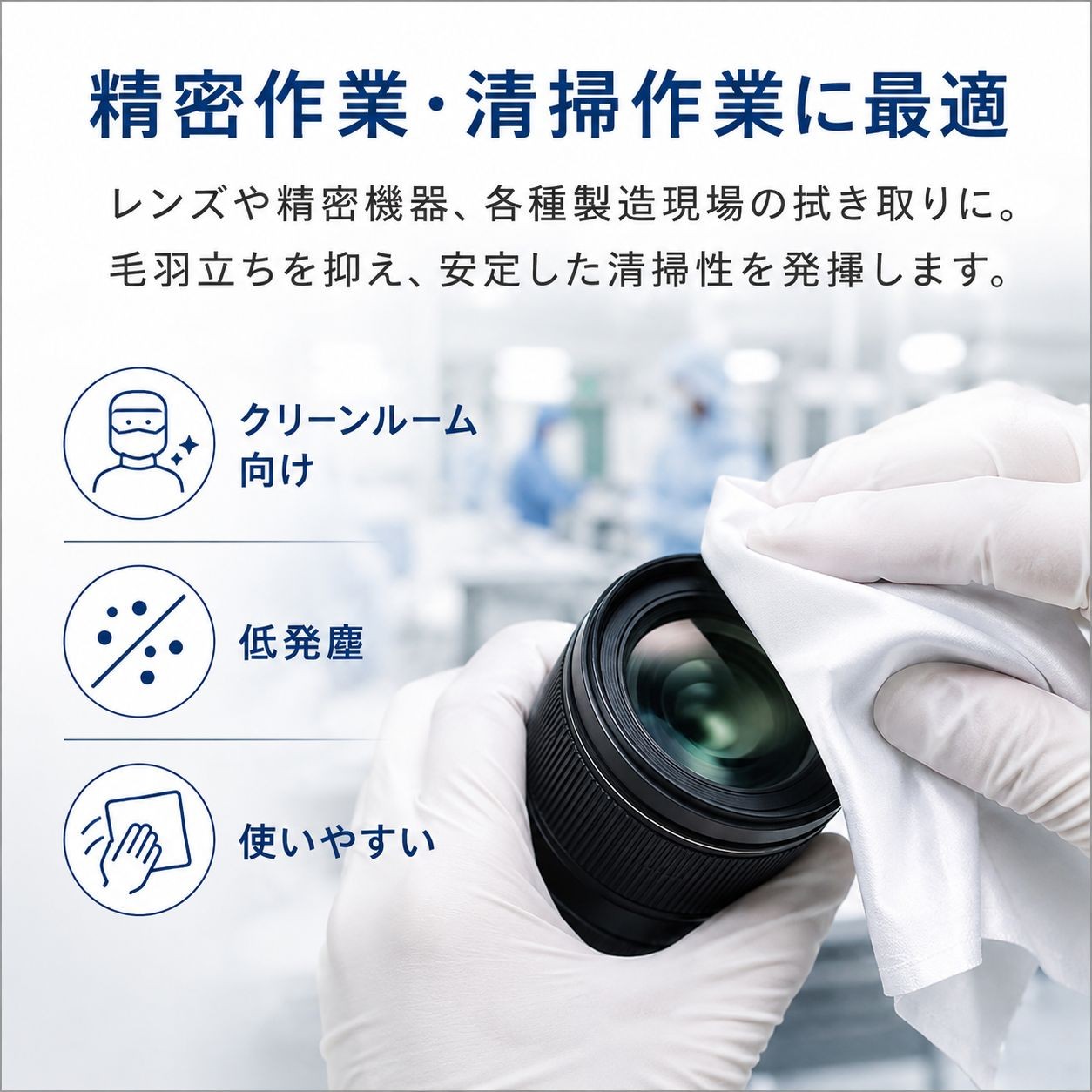 04:MFクリーンワイパー クラス1000　（約6×6インチ　100枚入） / 約6×6インチ（画像 2）