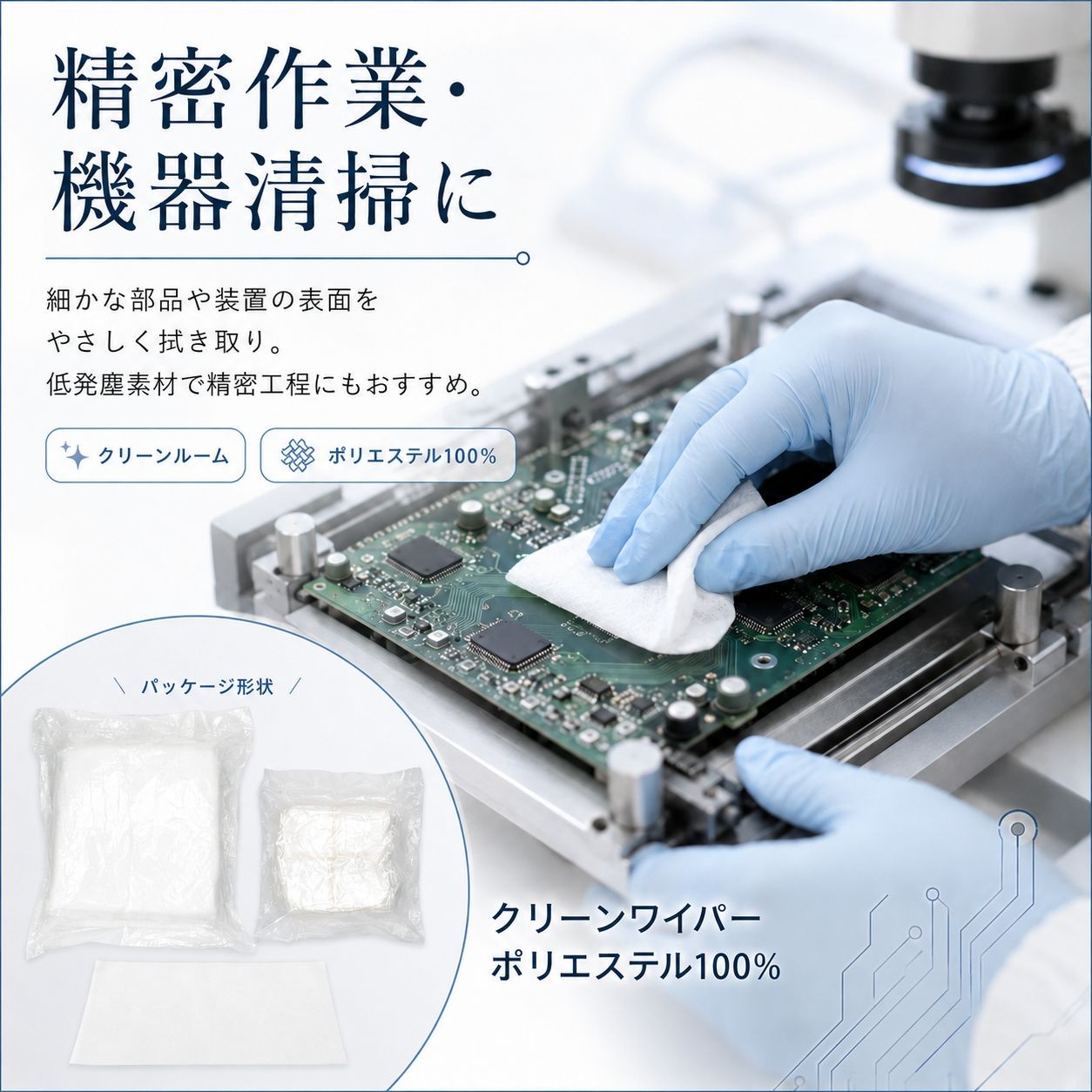 クリーンワイパー ポリエステル100% / 約9×9インチ（画像 5）